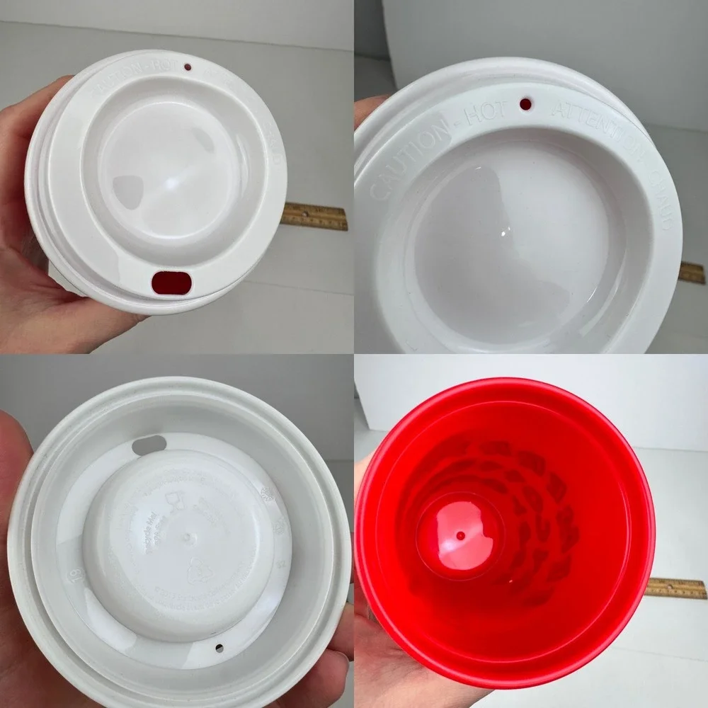 2013 Starbucks 16oz Plastic Red Travel Mug‎ Cup White Lid Merry Coffee Christmas